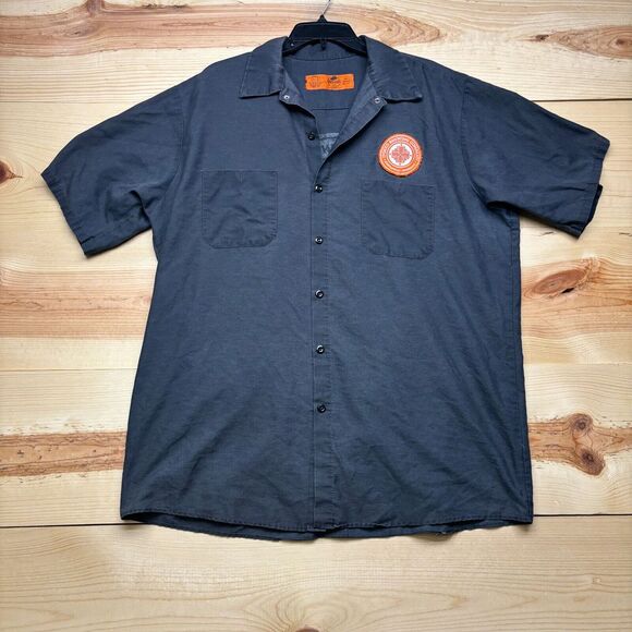 Indeed Brewing Company Mens XL Gray Button Up Short Sleeve Minneapolis Minnesota - Picture 2 of 15